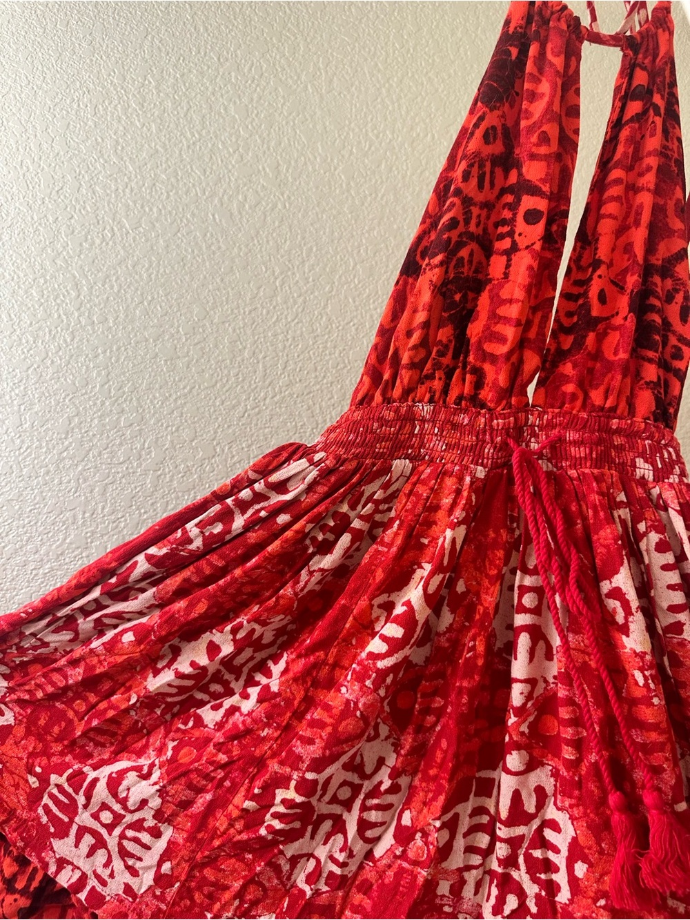 NWT FREE PEOPLE Beach Day Red Backless Dress XS - Picture 4 of 5